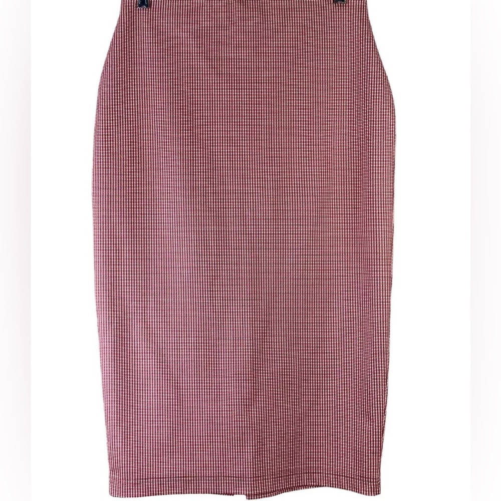 Sanctuary Skirt Red Brown Houndstooth Midi NWT - Picture 2 of 3